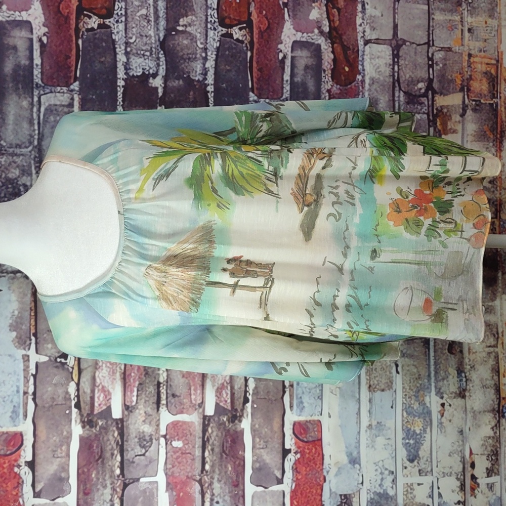 Chico's "Seaside Sangria" Scoop Neck Top